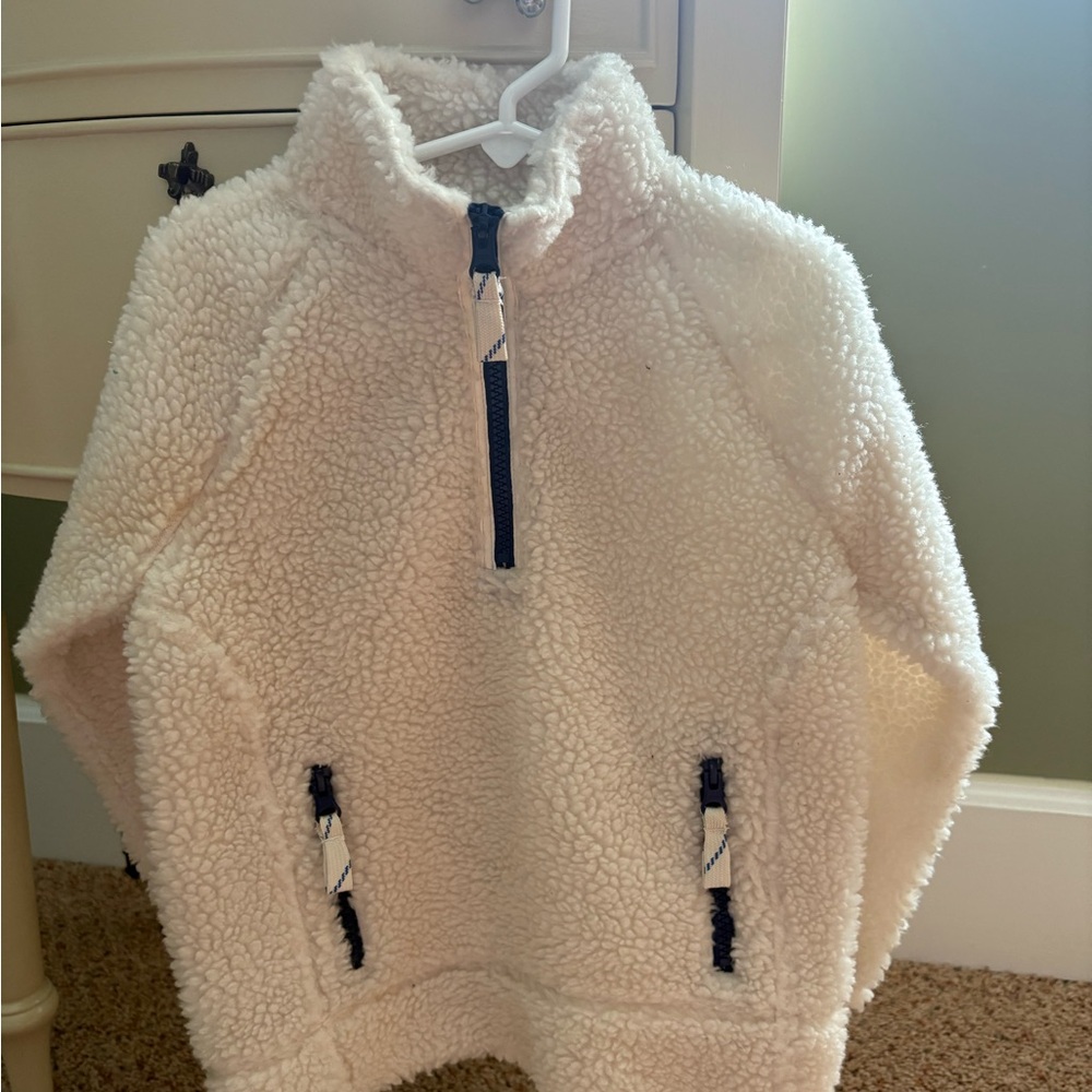 Crewcuts 4-5 Unisex Cozy Sherpa Half-Zip Jacket for Kids - Cream